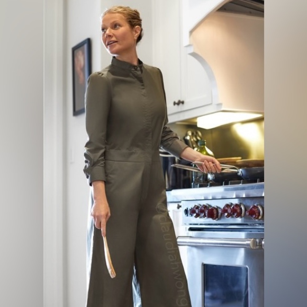 GWYN Blair Wide Leg Jumpsuit in Army Green - Picture 2 of 13